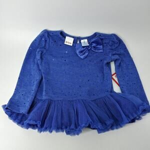 Kidgets Blue Sequence Dots Bow Tutu Girls Toddlers 2T